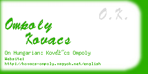 ompoly kovacs business card